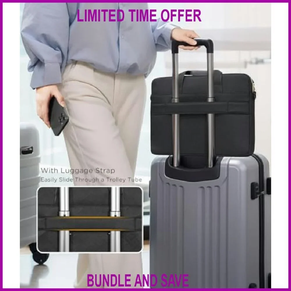 17.3 Inch Laptop Sleeve Case with Shoulder Strap Multiple Pockets